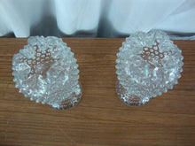 Load image into Gallery viewer, Vintage Duncan Miller Clear Hobnail Pedestal Rose Bowl Vase Set of 2
