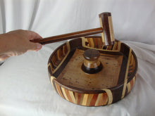 Load image into Gallery viewer, Handcrafted Signed Wood Nutcracker Bowl with Cracker Hammer
