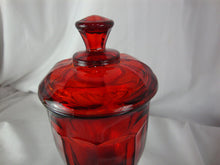 Load image into Gallery viewer, Vintage Ruby Red Glass Pedestal Compote Candy Dish with Lid
