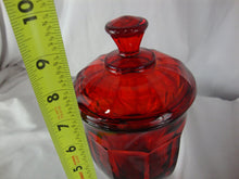 Load image into Gallery viewer, Vintage Ruby Red Glass Pedestal Compote Candy Dish with Lid
