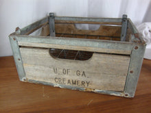 Load image into Gallery viewer, Vintage University of Georgia Creamery Wood Metal 30 Slot Half Pint Bottle Carry Crate
