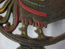 Load image into Gallery viewer, Vintage Wiliton Cast Iron Crowing Roosters Opposing Wall Counter Trivet Pair
