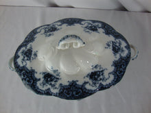 Load image into Gallery viewer, Antique W Adams Rosetta Blue Transferware Covered Casserole Serving Dish
