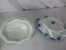 Load image into Gallery viewer, Antique W Adams Rosetta Blue Transferware Covered Casserole Serving Dish
