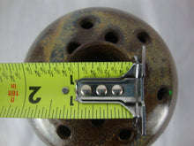 Load image into Gallery viewer, Vintage Teague Pottery NC Brown/Blue Drip Glaze Pottery 12 Slot Flower Frog Vase
