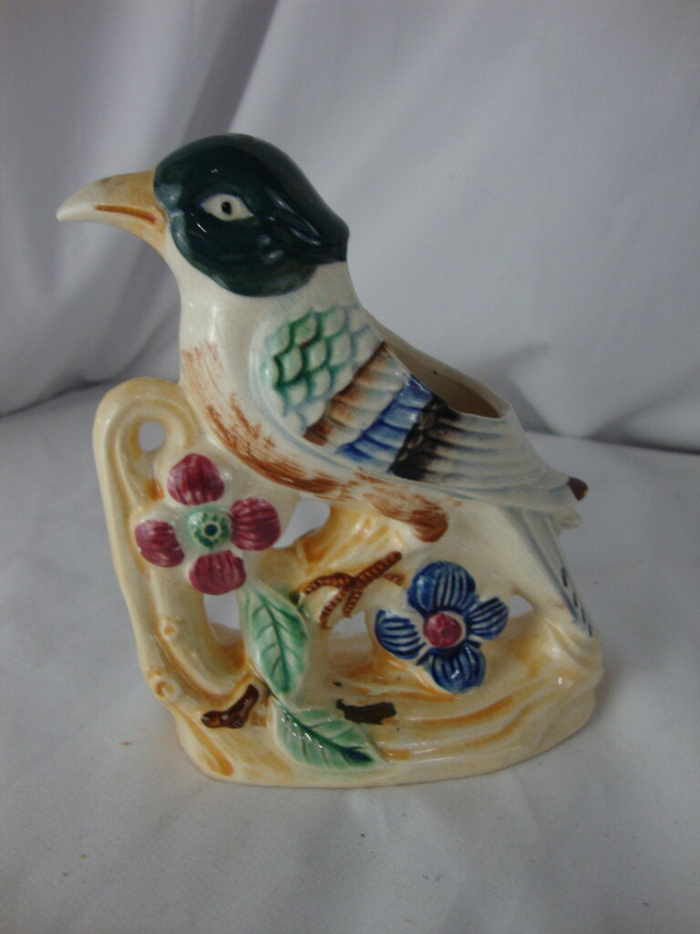 Vintage Occupied Japan Figural Bird Flower Small Planter