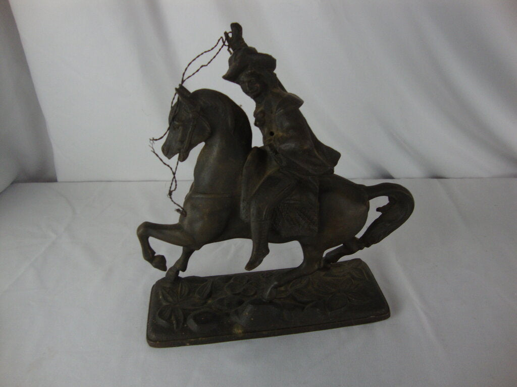 Vintage Cast Metal Buffalo Bill Wild West Riding Horse Figurine