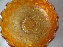 Load image into Gallery viewer, Vintage Imperial Glass Marigold Carnival Glass Pansy Motif Nappy Bowl

