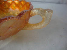 Load image into Gallery viewer, Vintage Imperial Glass Marigold Carnival Glass Pansy Motif Nappy Bowl
