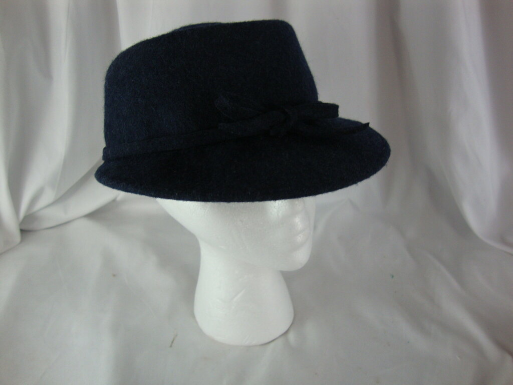 Liz Clairborne 100% Wool Navy Blue Women's Dress Hat