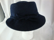 Load image into Gallery viewer, Liz Clairborne 100% Wool Navy Blue Women&#39;s Dress Hat
