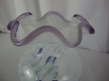 Load image into Gallery viewer, Vintage Fenton Purple Crest Spiral Optic Handpainted Small Vase
