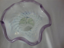 Load image into Gallery viewer, Vintage Fenton Purple Crest Spiral Optic Handpainted Small Vase
