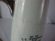 Load image into Gallery viewer, 1910 Masonic Lodge No 9 Trenton NJ Ceramic Fluted Ewer Pitcher
