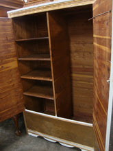 Load image into Gallery viewer, Vintage Custom Painted &amp; Decoupaged Cedar Lined Wardrobe Armoire Closet
