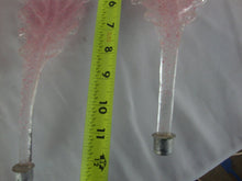 Load image into Gallery viewer, Antique Victorian Pink Green Textured Glass Three Horn Epergne Two Leaf Centerpiece Bowl
