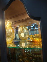 Load image into Gallery viewer, Vintage Painted Oak Beveled Glass China Display Lighted One Piece Cabinet
