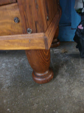 Load image into Gallery viewer, Antique Rustic Wood Two Glass Door Beadboard Back Display Lighted Cabinet
