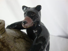 Load image into Gallery viewer, 1996 Marvin Bailey Folk Art Potter Black Bear on Green Drip Glaze Jug
