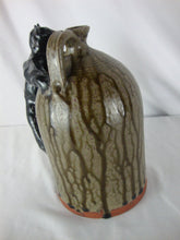Load image into Gallery viewer, 1996 Marvin Bailey Folk Art Potter Black Bear on Green Drip Glaze Jug
