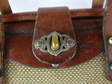 Load image into Gallery viewer, 1960s John Romain Tweed Leather Satchel Handbag Purse
