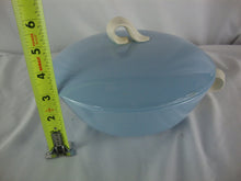 Load image into Gallery viewer, Vintage Homer Laughlin Skytone Blue/Cream Covered Serving Bowl with Lid
