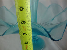 Load image into Gallery viewer, Vintage Aqua Glass One Horn Epergne Table Centerpiece
