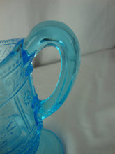 Load image into Gallery viewer, Vintage Willow Oak EAPG Aqua Glass Pedestal Creamer Small Pitcher
