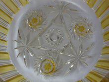 Load image into Gallery viewer, Vintage Walther Komet Yellow Flash Crystal Diamond Pinwheel Candy Bowl

