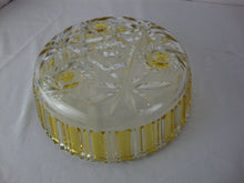Load image into Gallery viewer, Vintage Walther Komet Yellow Flash Crystal Diamond Pinwheel Candy Bowl
