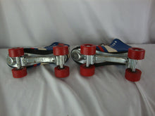 Load image into Gallery viewer, Vintage Roller Derby Kids Size 4 Blue/Red Roller Skates
