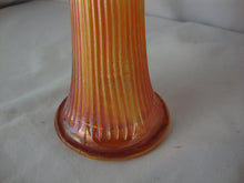 Load image into Gallery viewer, Vintage Marigold Carnival Vertical Ribbed Swung Vase

