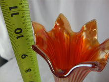 Load image into Gallery viewer, Vintage Marigold Carnival Vertical Ribbed Swung Vase
