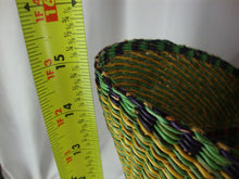 Load image into Gallery viewer, Handmade African Bolga Market Woven Basket with Leather Handles
