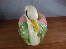Load image into Gallery viewer, Vintage USA Ceramic Cream/Pink/Green Swan Bird Planter
