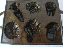 Load image into Gallery viewer, Cast Iron 6 Vegetable Shape Handled Baking Pan
