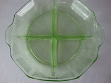 Load image into Gallery viewer, Vintage Anchor Hocking Princess Vaseline Glass Shallow Divided Dish with Handles
