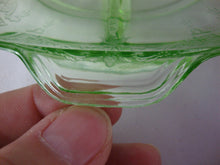 Load image into Gallery viewer, Vintage Anchor Hocking Princess Vaseline Glass Shallow Divided Dish with Handles
