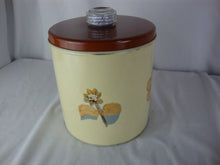 Load image into Gallery viewer, 1950s Krispy Kan Blue Magic Metal Cracker Canister Tin with Lid
