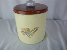 Load image into Gallery viewer, 1950s Krispy Kan Blue Magic Metal Cracker Canister Tin with Lid
