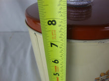 Load image into Gallery viewer, 1950s Krispy Kan Blue Magic Metal Cracker Canister Tin with Lid
