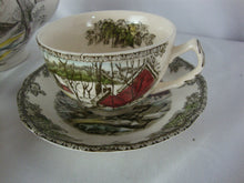 Load image into Gallery viewer, Vintage Johnson Bros Friendly Village Teapot (2) Teacups and (2) Saucers Set
