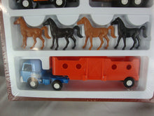 Load image into Gallery viewer, 1981 Tootsie Toy Rodeo Cowboy Die Cast Ranch Trucks Trailers with Horses NIB Set
