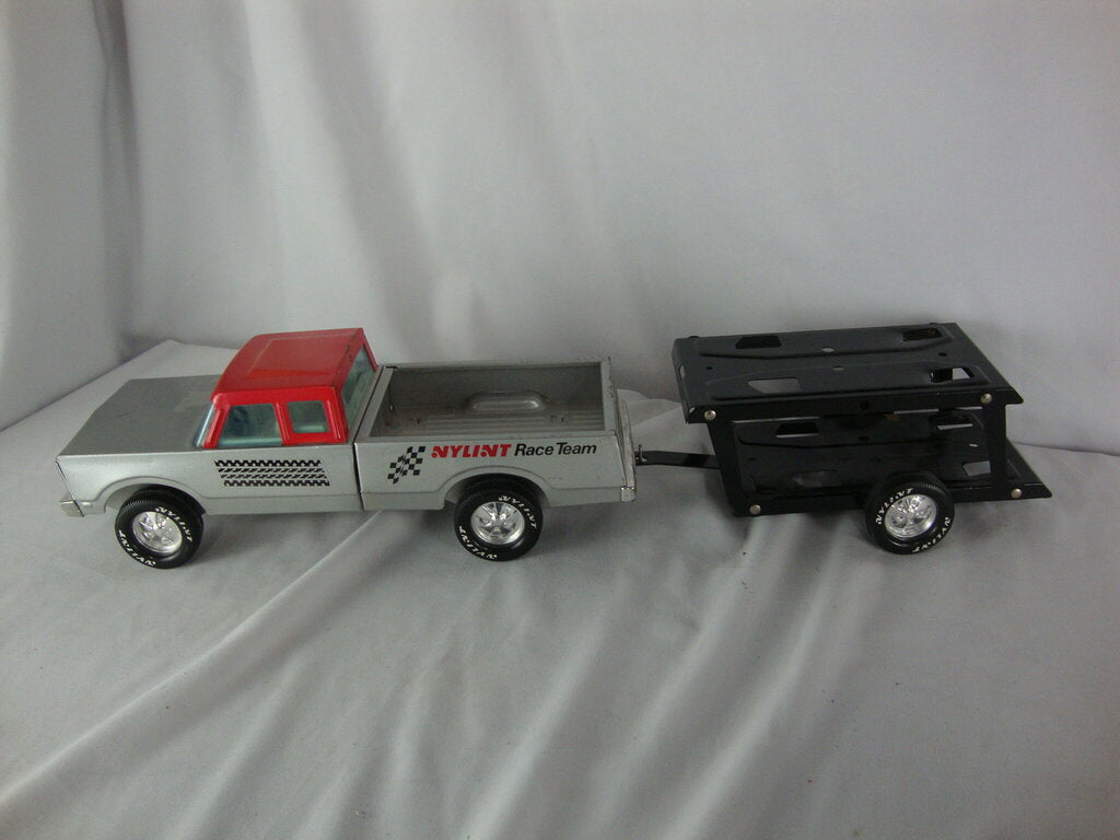1970s Nylint Race Team Pressed Steel Pickup Truck with Double Hauler