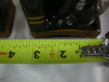 Load image into Gallery viewer, MCM Retro Black/Gold Cat Bookends Pen Holders Set of 2
