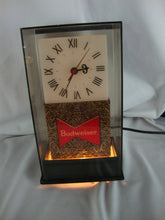 Load image into Gallery viewer, Vintage Budweiser Bowtie Plastic Electric Bar Table Clock
