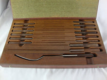 Load image into Gallery viewer, Vintage Flint USA 12 Steak Knife &amp; 3 Piece Carving Set in Carry Case
