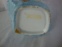 Load image into Gallery viewer, Vintage Blue Baby Head Vase Spaghetti Bow Bonnet Trim
