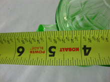 Load image into Gallery viewer, Vintage Hazel Atlas Optic Block Uranium Vaseline Glass Sugar Bowl with Lid
