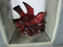 Load image into Gallery viewer, Vintage McCoy Arcature Gray Pottery Red Bird Double Vase
